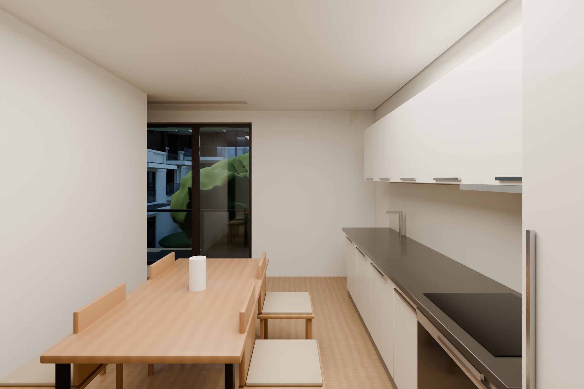 Salón comedor amueblado de una de las viviendas